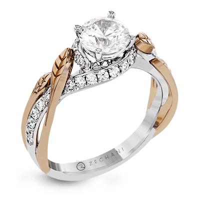 Zr1389 Engagement Ring 14k Gold White Semi