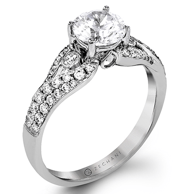 Zr1391 Engagement Ring 14k Gold White Semi
