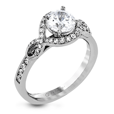 Zr1392 Engagement Ring 14k Gold White Semi