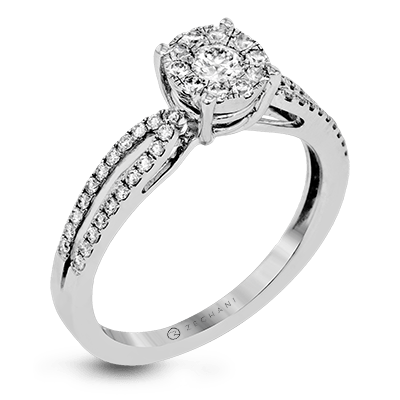 Zr1394 Engagement Ring 14k Gold White Semi