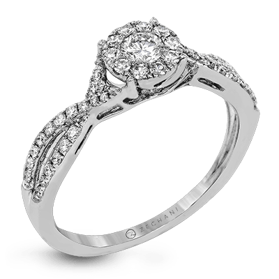 Zr1395 Engagement Ring 14k Gold White Semi