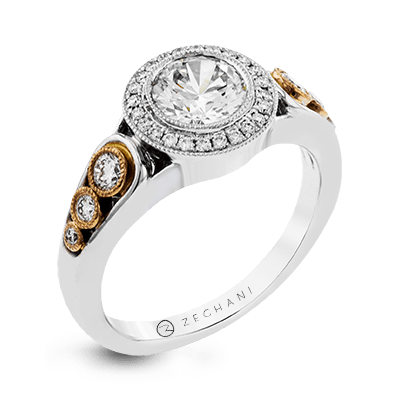 Zr1421 Engagement Ring 14k Gold White Semi