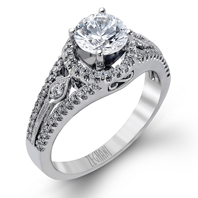 Zr151 Wedding Set 14k Gold White Semi