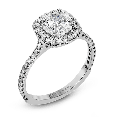 Zr1562 Engagement Ring 14k Gold White Semi