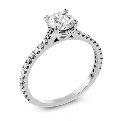Zr1565 Engagement Ring 14k Gold White Semi