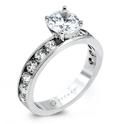 Zr16-a Engagement Ring 14k Gold White Semi
