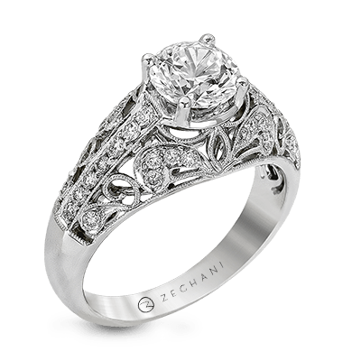 Zr160 Engagement Ring 14k Gold White Semi