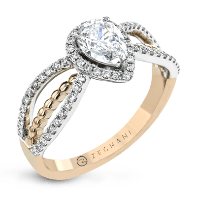 Zr1693 Engagement Ring 14k Gold White Semi