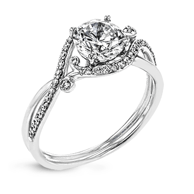 Zr1696 Engagement Ring 14k Gold White Semi