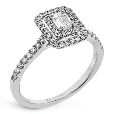 Zr1863 Engagement Ring 14k Gold White Semi