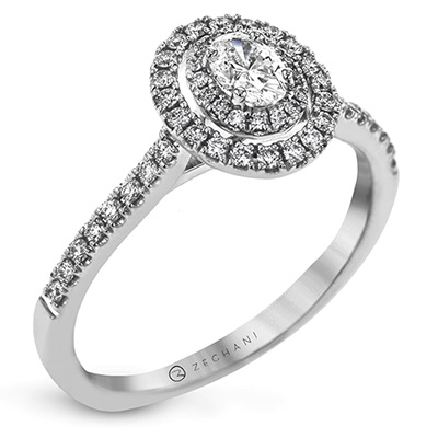 Zr1869 Engagement Ring 14k Gold White Semi