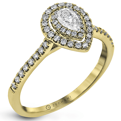 Zr1870-y Engagement Ring 14k Gold White Semi