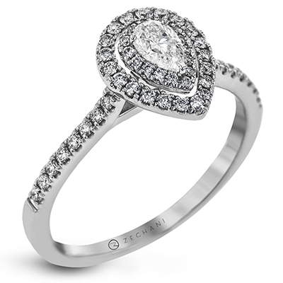 Zr1870 Engagement Ring 14k Gold White Semi