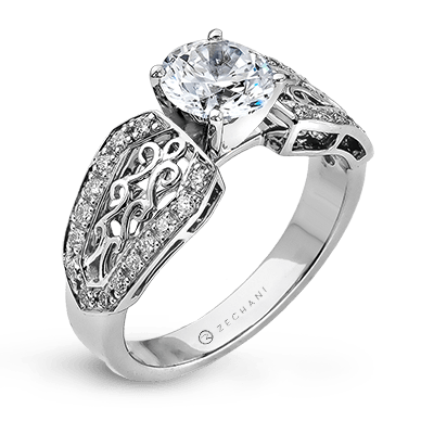 Zr237 Engagement Ring 14k Gold White Semi