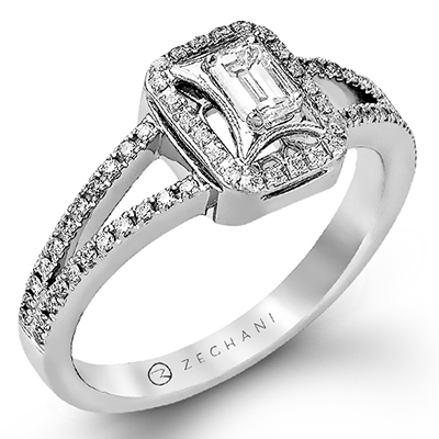 Zr251 Engagement Ring 14k Gold White Semi