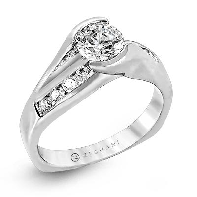 Zr320 Engagement Ring 14k Gold White Semi