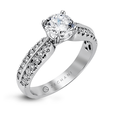 Zr322 Engagement Ring 14k Gold White Semi