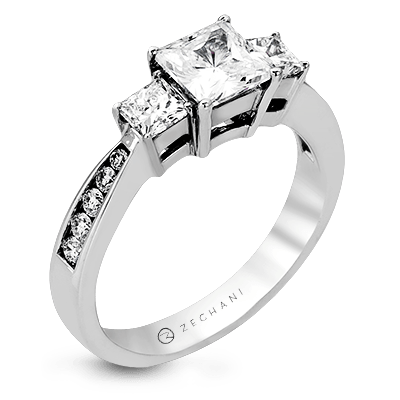 Zr404 Engagement Ring 14k Gold White Semi