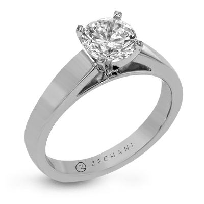 Zr411 Engagement Ring 14k Gold White Semi