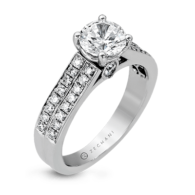 Zr418 Engagement Ring 14k Gold White Semi