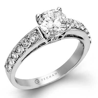 Zr419 Engagement Ring 14k Gold White Semi