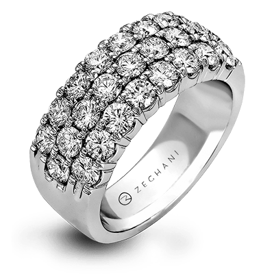 Zr489 Anniversary 14k Gold White Band