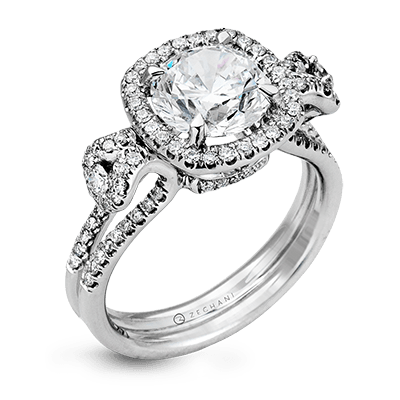 Zr495 Engagement Ring 14k Gold White Semi