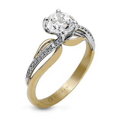 Zr522 Engagement Ring 14k Gold White Semi