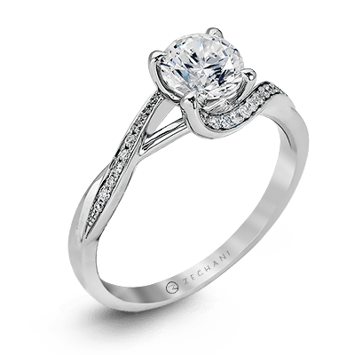 Zr560 Engagement Ring 14k Gold White Semi