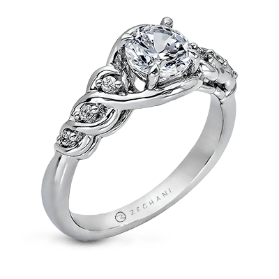 Zr584 Engagement Ring 14k Gold White Semi