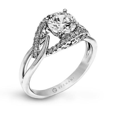 Zr587 Engagement Ring 14k Gold White Semi