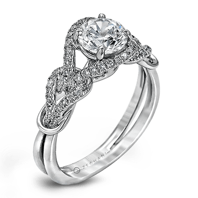 Zr589 Engagement Ring 14k Gold White Semi