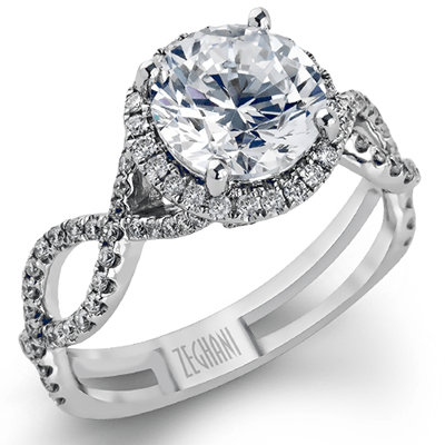 Zr622 Wedding Set 14k Gold White Semi