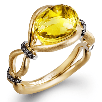 Zr665 Color Ring 14k Gold White