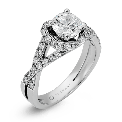 Zr708 Engagement Ring 14k Gold White Semi