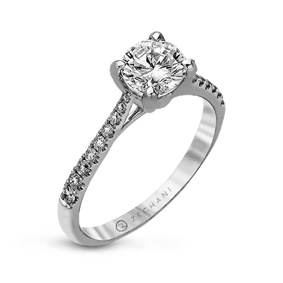 Zr752 Engagement Ring 14k Gold White Semi