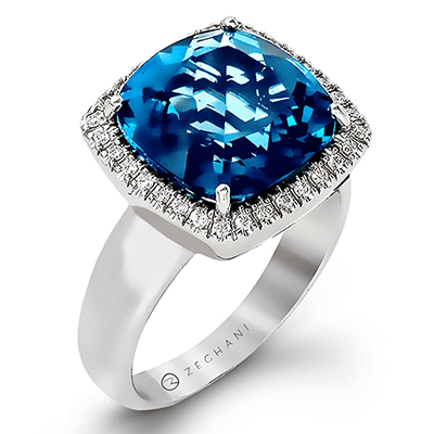 Zr775 Color Ring 14k Gold White