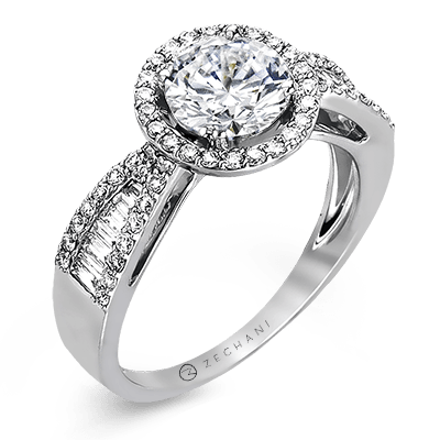 Zr799 Engagement Ring 14k Gold White Semi