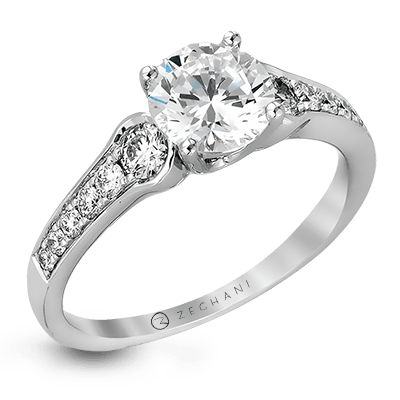 Zr807 Engagement Ring 14k Gold White Semi