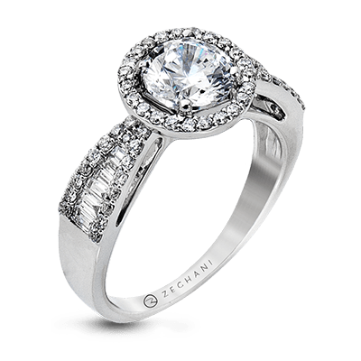 Zr810 Engagement Ring 14k Gold White Semi