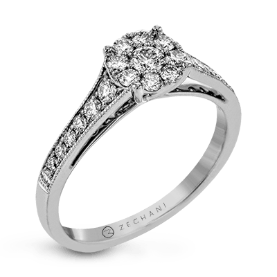 Zr827 Engagement Ring 14k Gold White Semi
