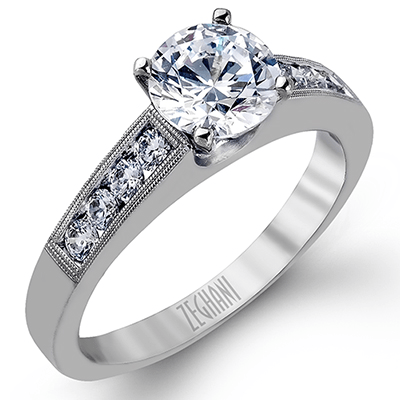 Zr836 Wedding Set 14k Gold White Semi
