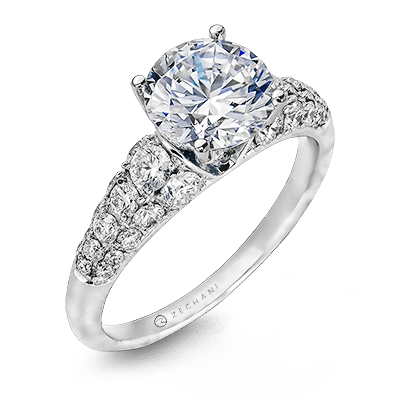Zr898 Engagement Ring 14k Gold White Semi