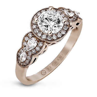 Zr910 Engagement Ring 14k Gold White Semi