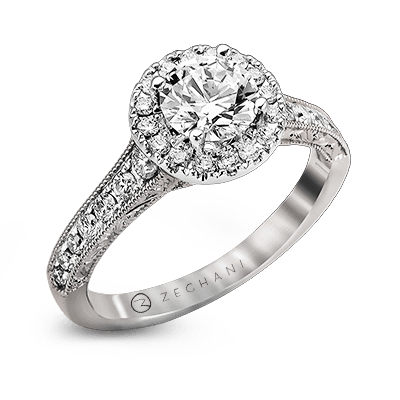 Zr939 Engagement Ring 14k Gold White Semi