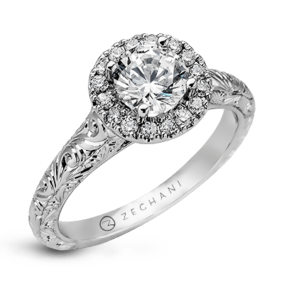 Zr940 Engagement Ring 14k Gold White Semi