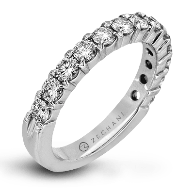 Zr94 Anniversary 14k Gold White Band