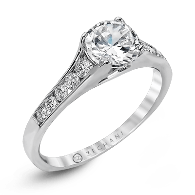 Zr969 Engagement Ring 14k Gold White Semi