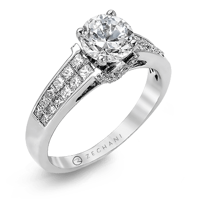 Zr974 Engagement Ring 14k Gold Semi