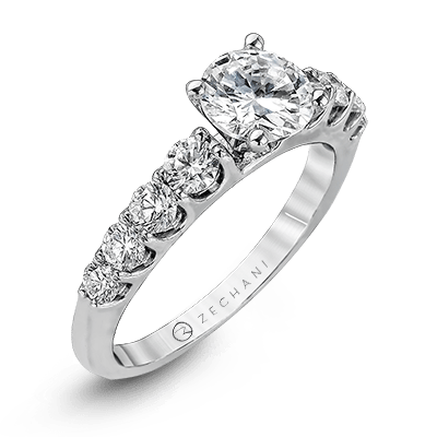 Zr984 Engagement Ring 14k Gold Semi